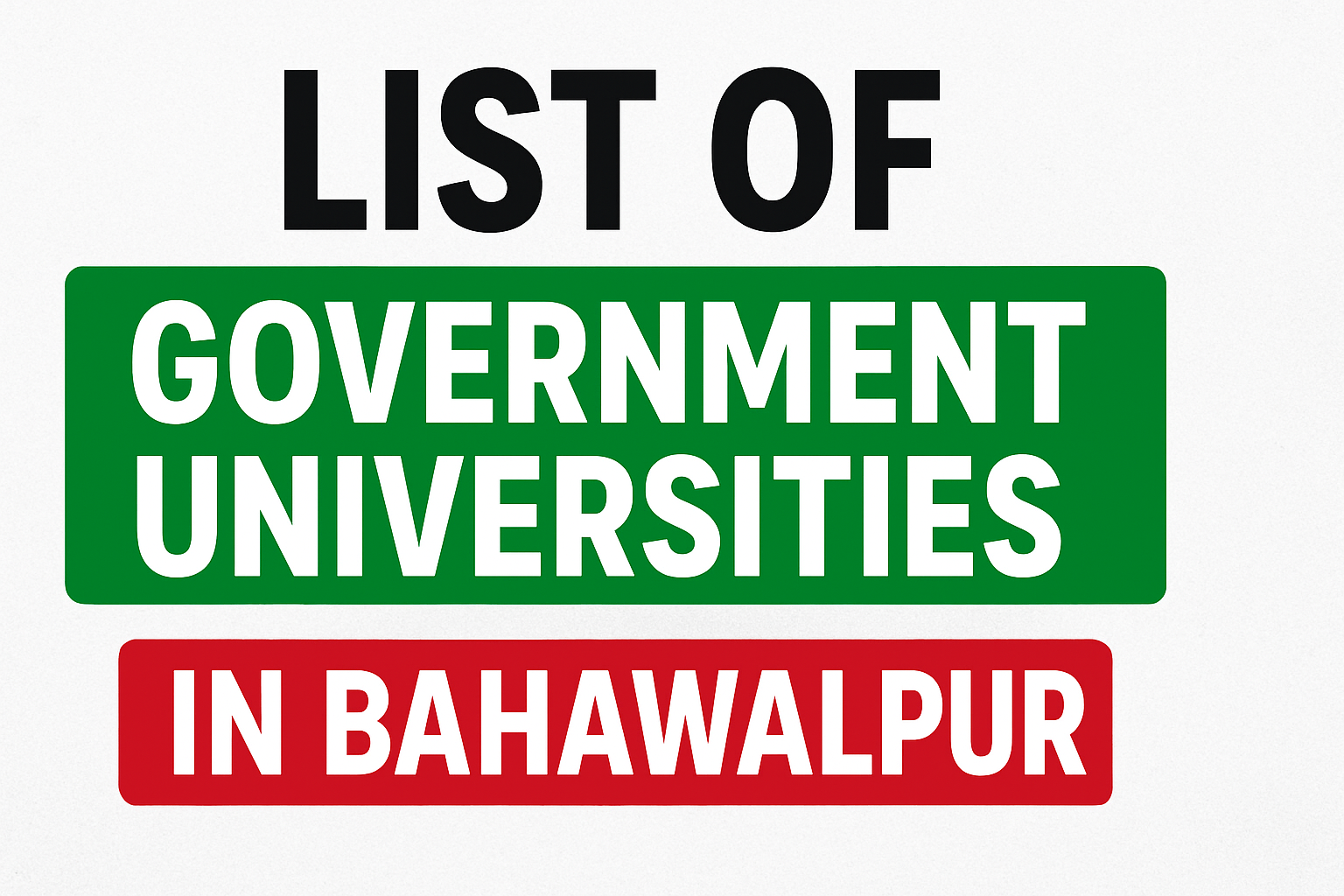 List of Government Universities in Bahawalpur