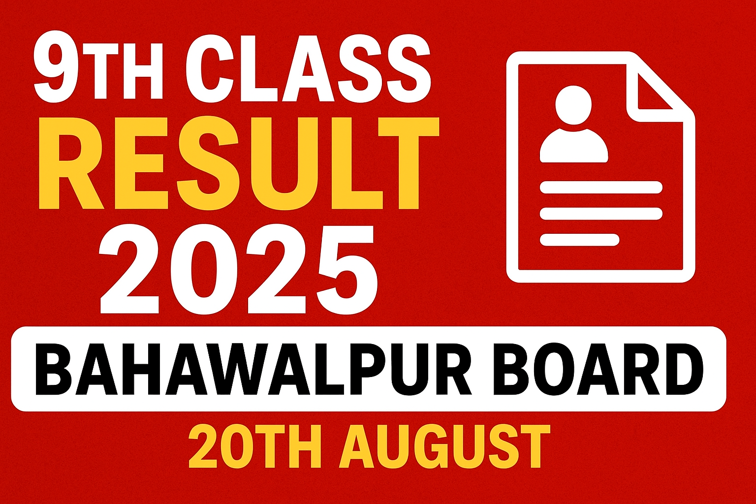 Result of 9th Class 2025 Bahawalpur Board