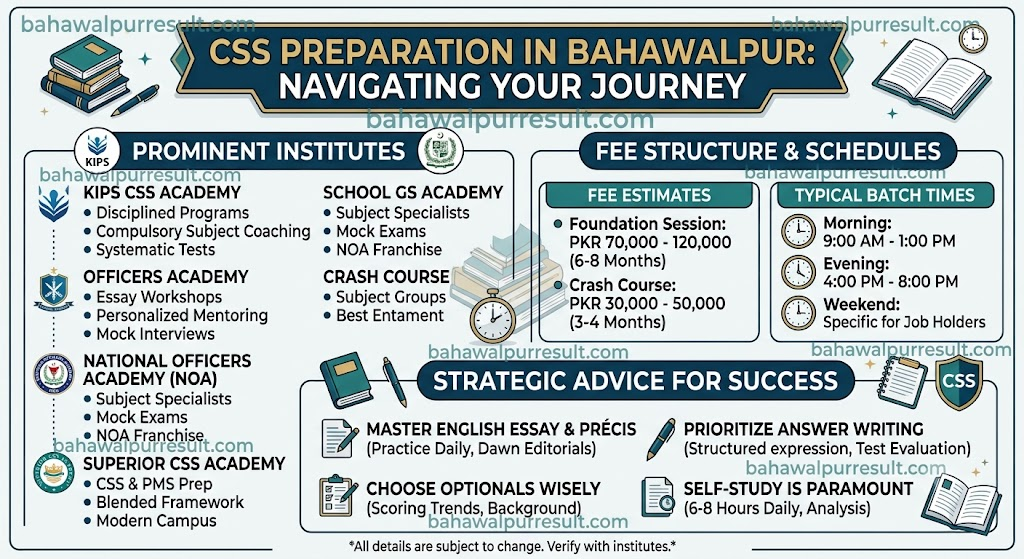 Top CSS Preparation Institutes in Bahawalpur with Fee Structure